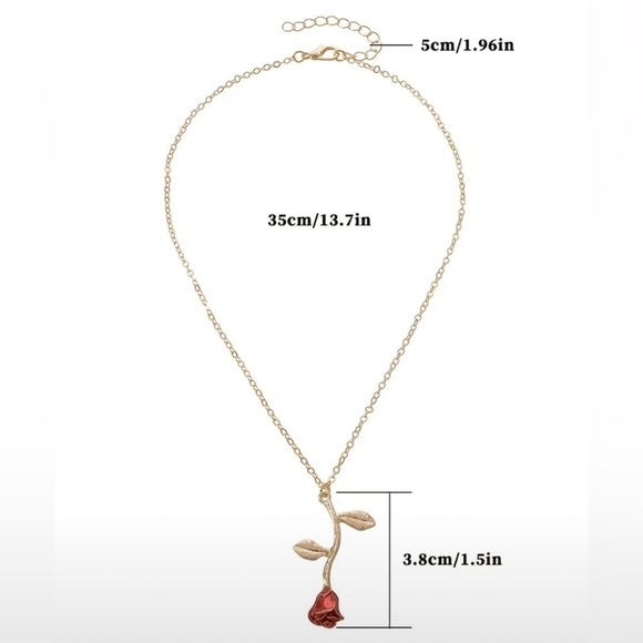 NEW Gold Rose Pendant Necklace - Picture 3 of 5